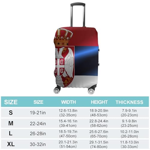 Luggage Cover Elastic Washable Stretch Suitcase Protector Flag of Serbia Anti-Scratch Travel Suitcase Cover2