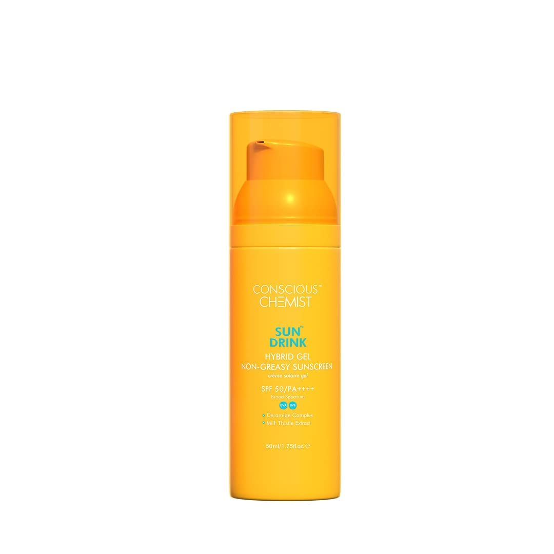 Hybrid Lightweight Gel Sunscreen SPF50 PA++++ | UVA/UVB Protection | with Ceramides & Milk Thistle Extract | For Men & Women | All Skin Types | No White Cast | Fragrance Free,Cruelty Free | 50ml