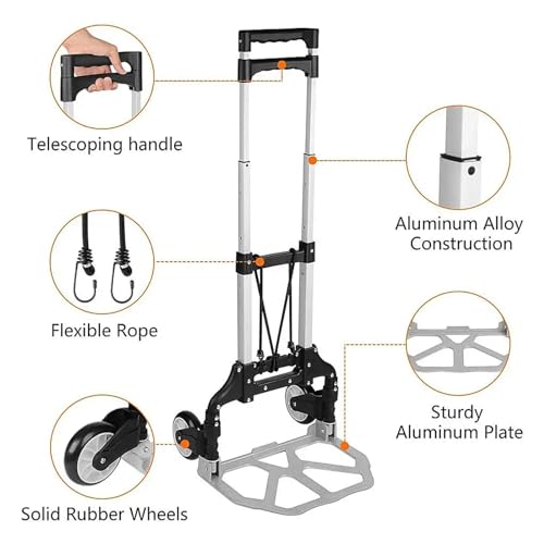 Carretilla plegable portátil de aleación de aluminio miniatura 2