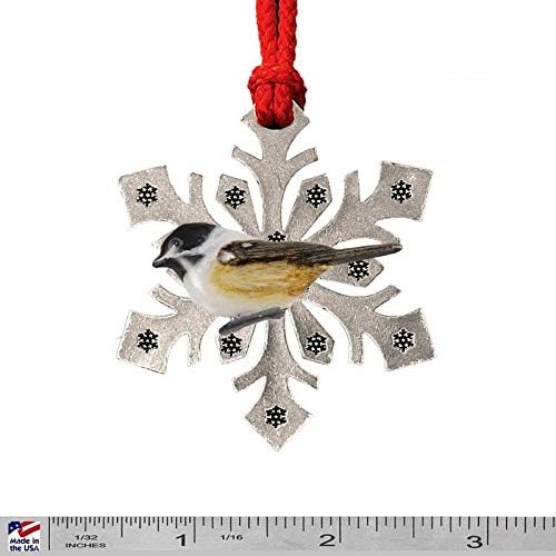 Creative Pewter Designs Chickadee Christmas Bird Ornaments,Hand Painted BP111SF, Topper, Decorative Birds, Made in America image 2