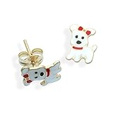 14 Karat Gold Ohrstecker Hund Hündchen echt 14 Karat Gold 585 (Art.811060)