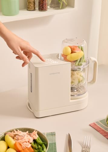 CREATE/BABY CHEFBOT/Robot de cocina esterilizador multifunción para bebés blanco roto/Libre de BPA, 6 funciones, programable, doble altura para biberones, 700W - imagen 6