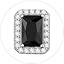 13.Black Cubic Zirconia-Emerald Cut