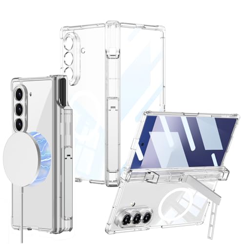 Protection charnière Galaxy Z Fold 7 coque magnétique intégrale avec porte-stylo blanc