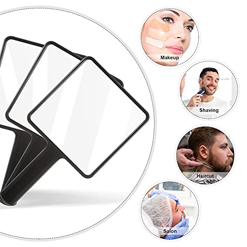 Jetec 3 Pieces Handheld Square Mirror Small Mirrors With Handle Black Hand Mirror Makeup Handheld Mirror Hairdressing Mirror For Face Makeup Portable Travel Vacation Home And Salon #TOP4