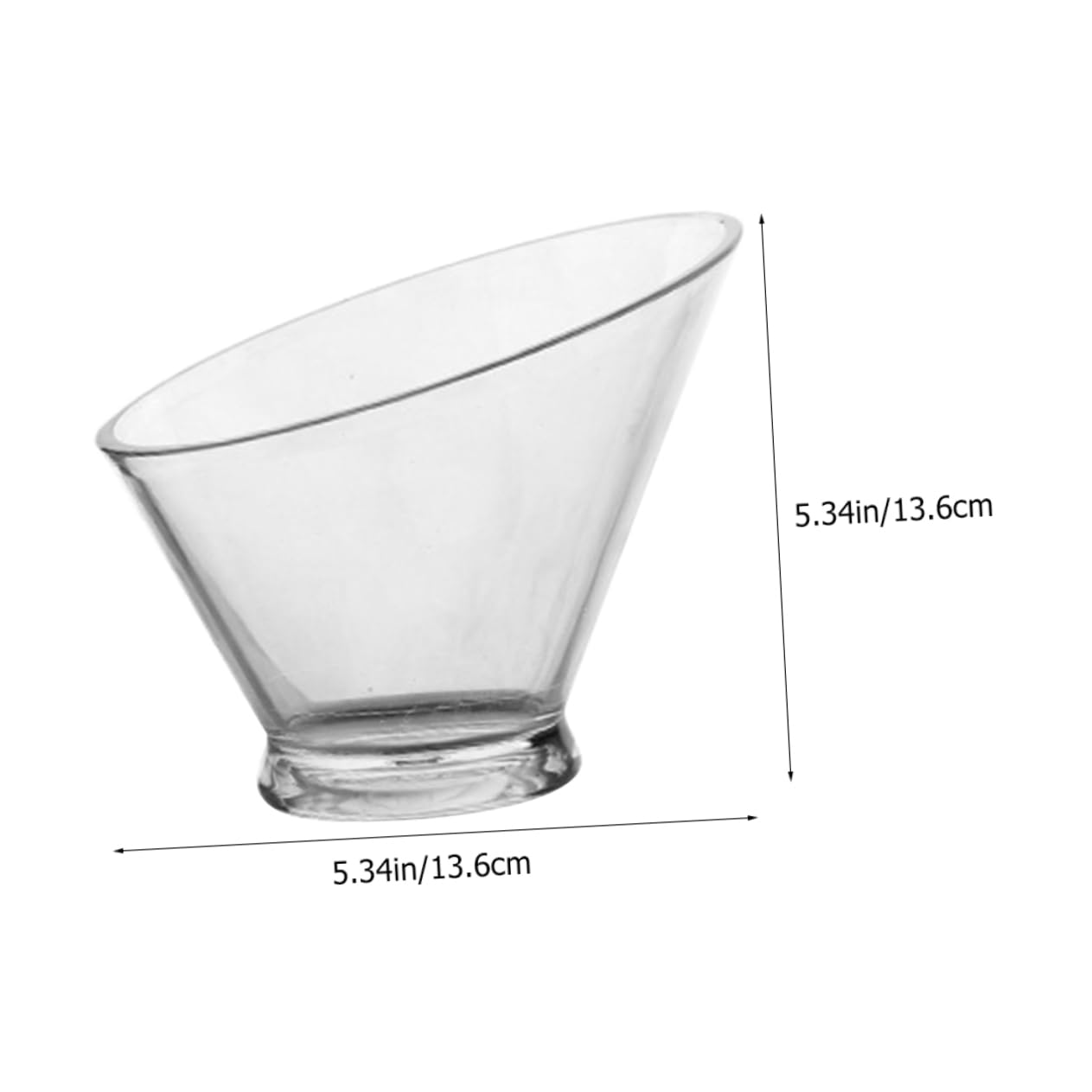 SOLUSTRE 2Pcs Transparent Plastic Serving Bowls Slanted Salad and Dessert Bowls for Ice Cream Snacks and Parties Creative Food Storage Containers Easy to Clean