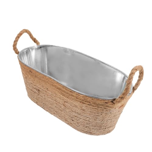 GRIRIW Cubo De Hojalata Cubo De Hielo De Vino Cubo Enfriador De Vino Tina Galvanizada Ovalada Bebida Galvanizado Baldes Cubos De Hielo SOGA Condujo Frío Largo Portátil Hoja De Hierro