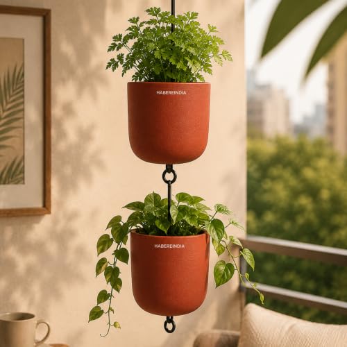 Image of Habere India-All the Cultures Fabricating India Pot for Plants | Flower Pots for Garden, Dining Table & Home Decor | Terracotta Flower Pot for Living Room Decoration (Red, Dia15 x H15 cm)