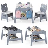 Caractéristiques Adaptées aux Enfants : Avec des coins arrondis et des poignées anti-pincement, la table de jeu enfants permet aux enfants d'effectuer et d'alterner leurs activités en toute sécurité. Elle offre aux parents une tranquillité d'esprit pendant que leurs petits explorent et jouent librement.