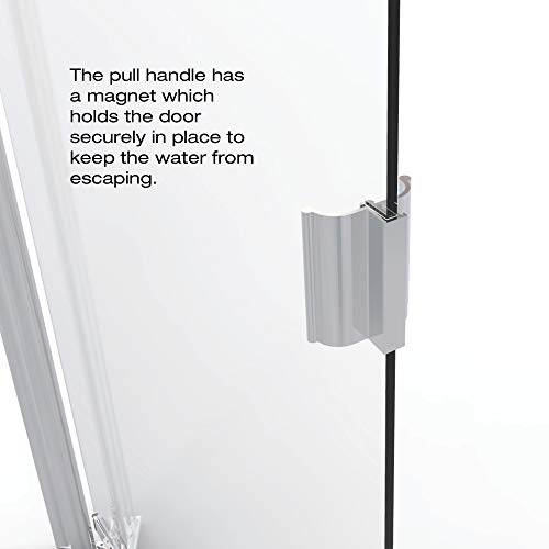 Basco Armon 32.75 To 34.25 In. Width, Semi-Frameless Pivot Shower Door, Clear Glass, Silver Finish #TOP2