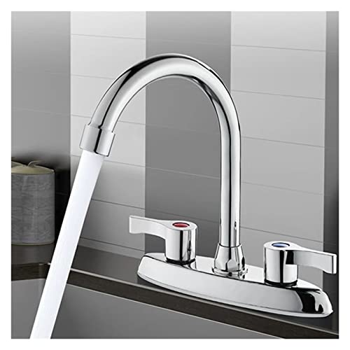 Robinet de cuisine mitigeur rotatif bain double poignée eau chaude froide cuivre LWX