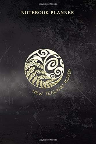 Notebook Planner New Zealand Rugby Maori Inspired Kiwi Silver Fern Premium: Diary, Work List, Book, Cute, 114 Pages, Business, Simple, 6x9 inch