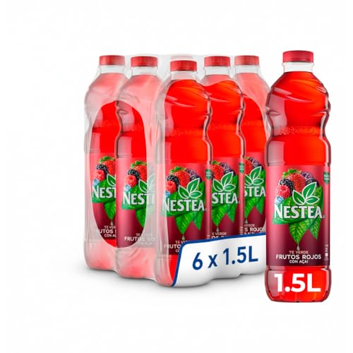 NESTEA - Frutos Rojos 1,5L x 6 Botellas | Té Refrescante con Extracto Natural | Bebida Baja en Calorías | Sabor Tropical y Equilibrado | Ideal para Tomar Muy Frío