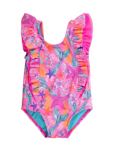Image of RuffleButts Baby /Toddler Girls Ruffle Strap One Piece Swimsuit w /UPF 50+ Sun Protection