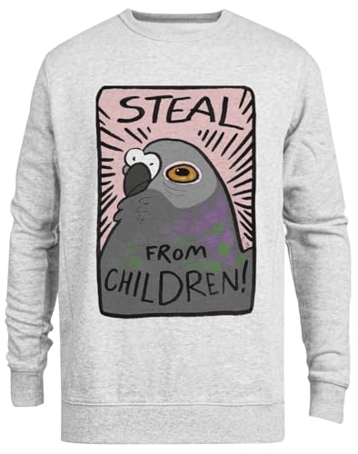 Pull Ras du Cou Unisexe Gris vêtement coton chaud sweat minimaliste