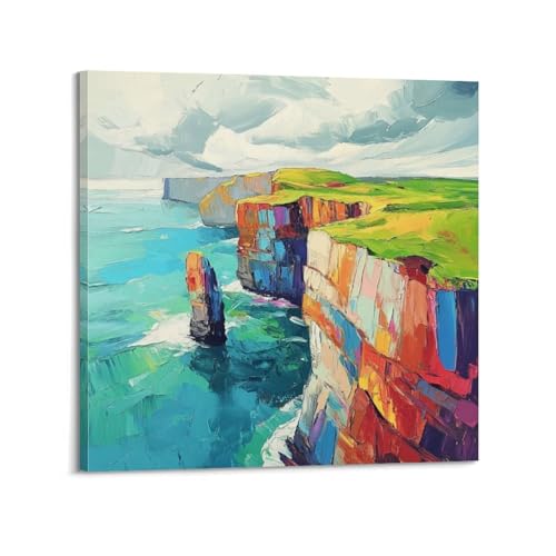 Poster paysage côtier britannique artistique sur toile de qualité premium