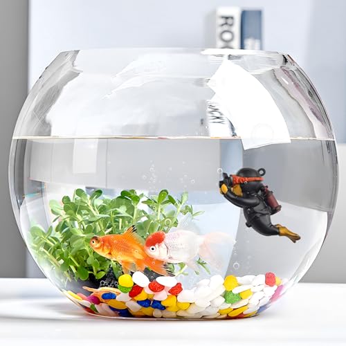Image of onesimcr Floating Fish Tank Decorations, Aquarium Decorations, Lovely Diver Fish Tank Decorations, Floating Device Fish Tank Accessories,Suitable for All Kinds of Fish Tanks(Black)