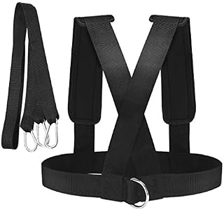Baosity Heavy Duty Sled Workout Harness Snow Tire Pulling Strap Football Workout Equipment