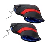 OFFSCH Manoplas de Manillar para Moto Invierno Resistentes al Agua y Viento Guantes Gruesos de PU con Cordón Protección Térmica para Manos Conducción Color Aleatorio Color Aleatorio