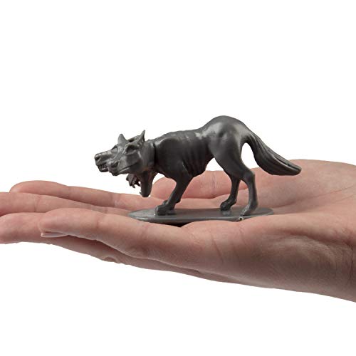 Fantasy Creatures Mini Action Figure Playset - 56Pc Toy Monster Miniatures W 12 Difft Sculpts - Large Direwolfs, Cyclops, Winged Dragon Phoenixes & More - 1/32Nd Scale Dungeon Paintable Accessories #TOP3