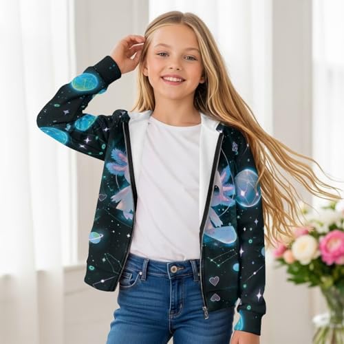 Sweatshirt Hoodies 6-16 Years Full Zip up Hooded Jackets with Pockets Warm Fall Winter Clothes School Outfits3