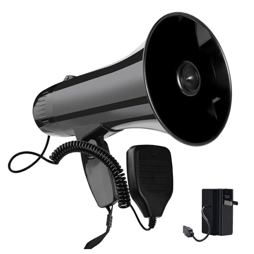 35 Watt Power Portable Megaphone Speaker PA Bullhorn with Detachable Handheld Microphone, Built-in Siren, USB Flash Drive & 240S Recording…
