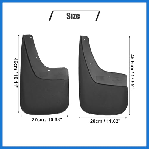 Image of Mud Flaps Splash Guard No-Drill Mudguards Wheels Protection Set Fit for GMC Sierra 1500 with Hardware - Pack of 16 Black Auto Accessories