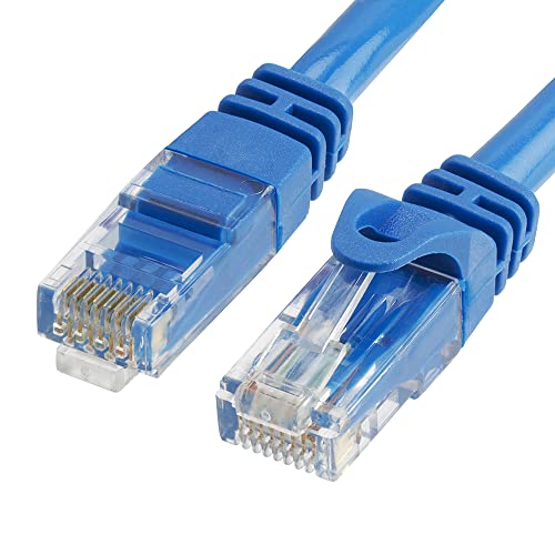 Cmple Cat6 Ethernet Cable 10Gbps - Computer Networking Cord with Gold-Plated RJ45 Connectors, 550MHz Cat6 Network Ethernet LAN Cable Supports Cat6, Cat5e, Cat5 Standards - 5 Feet Blue