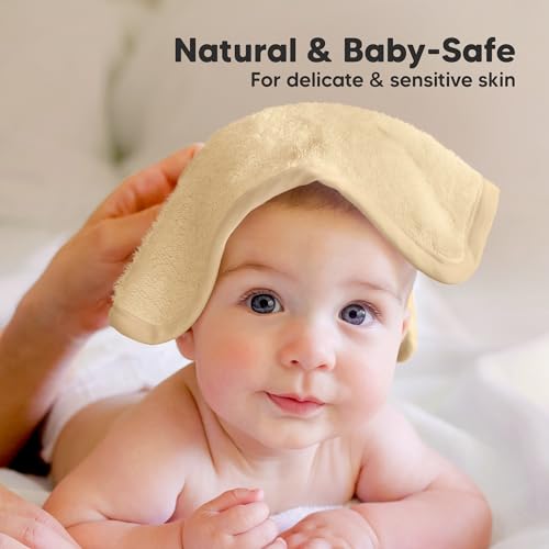Image of 6-Pack Baby Washcloths - Soft Absorbent Viscose from Bamboo Washcloths for Face, Body, Baby Towels for Newborn, Kids, Toddlers, Infant, Gentle on Sensitive Skin, 10x10 Reusable Face Towels (Khaki)