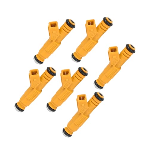 QCESEV 6Pcs Fuel Injectors Compatible with 1989-1998 Jeep Cherokee XJ, 1993-1998 Grand Cherokee, 1991-1998 Wrangler, 1987-1992 Comanche 4.0L Replacement for 0280155710 0280155700