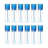 HugeDE 25 Pcs 15ml Plastic Stool Sample Cups Small Specimen Cups Clear Liquid Sample Bottles Stool Collection Container with Spoon Lid