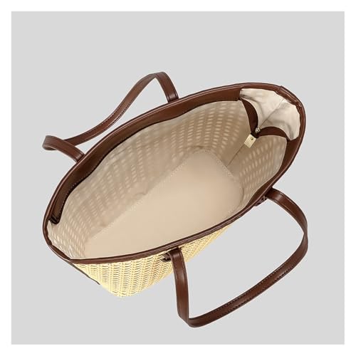 Fashion Bag Rattan Woven Women Shoulder Bags Casual Summer Beach Handbags Large Capacity Tote Purse3