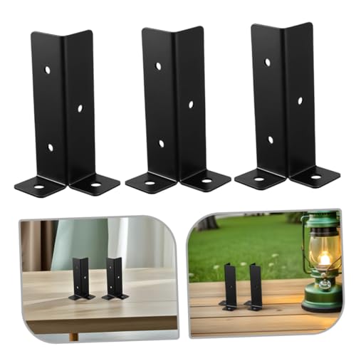 Soporte de base para postes de valla kit de hierro para pérgolas y terrazas de madera exterior 3