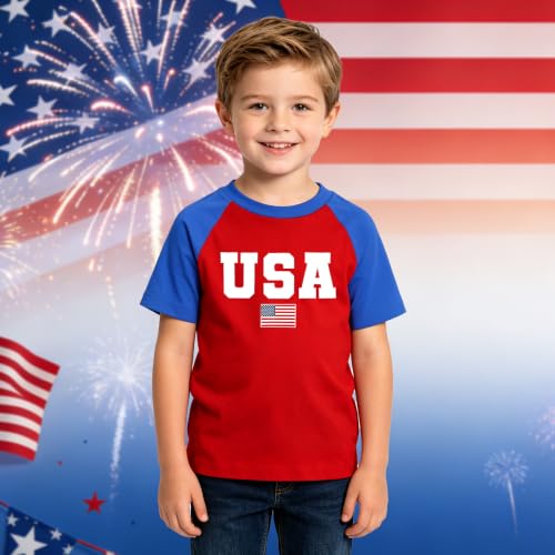 Image of 4th of July Shirts Toddler Boys Girls American Flag USA T-Shirt Kids Patriotic Tee Tops