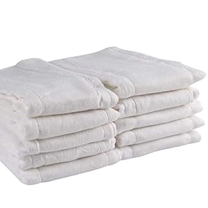 10 Pack Prefold Cloth Diapers Liners – 100% Unbleached Premium Cotton, Fasoar 3 Ply Baby Washable Diaper Covers for…
