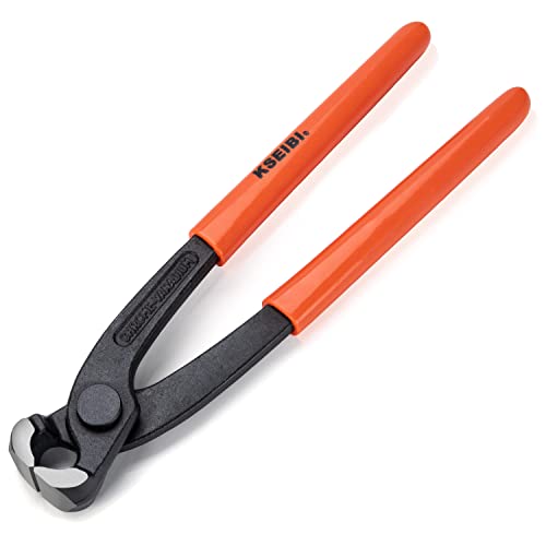 KSEIBI 141180 Long Handle Heavy-Duty Chrome Vanadium Steel Wire Cutter & Nail Puller, Versatile End Cutting Nippers, Superior Rust-Resistant