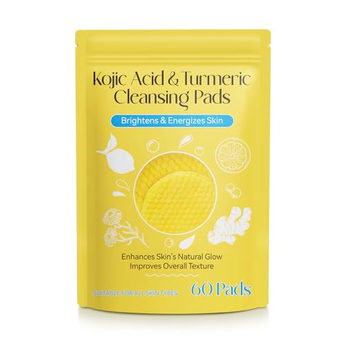 Kojic Acid and Turmeric Cleansing Pads for Face, Turmeric Cleansing Pads Helps Balance Skin Oil And...