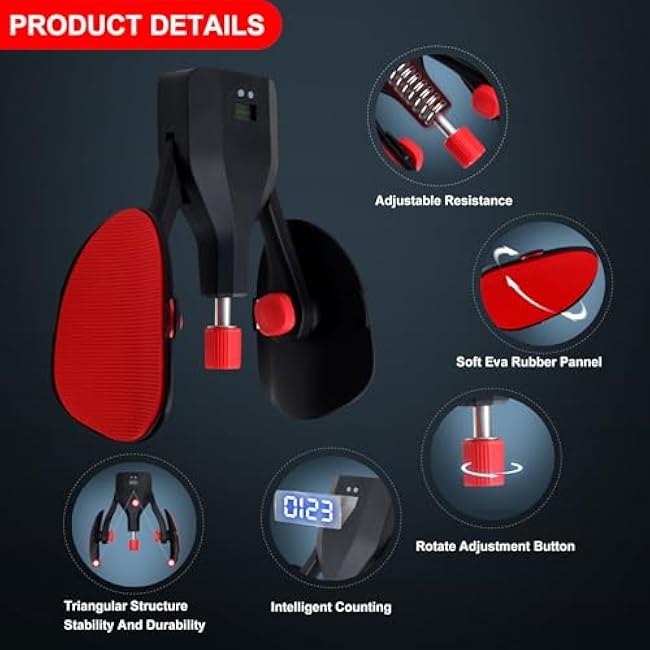 Thigh Master Thigh Trainer Hip Trainer Kegel Exerciser 77LB, Pelvic Floor Trainer with Leg Straps, Inner Thigh Exercise Workout Equipment for Home, Pelvic Floor Strengthening Device for Women Men