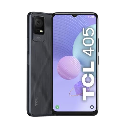 TCL 405 - Smartphone 4G 32GB, 2GB RAM, Display 6.6" HD+, Android 12 Go Edition, Dual Camera da 13 Mp, Batteria 5000 mAh, Dual Sim Dark Grey [Italia]