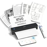 iDPRT Portable Printers Wireless for Travel,MT610 Mini Thermal Printer A4,Bluetooth Printer for Travel,Home,Study,Wireless Printers for Home Use Compatible with iOS,Android and PC,Black