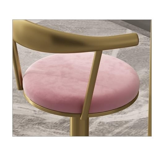 Tabouret de bar confortable rose et or pour petits espaces - 5