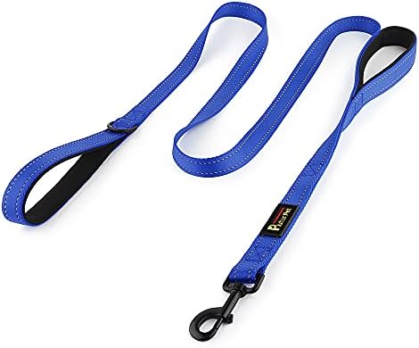 Pioneer Petcore Dog Lead 6ft Long,Traffic Padded Two Handle,Heavy Duty,Reflective Double Handles Lead for Control Safety Training,Leads for Large Dogs or Medium Dogs,Dual Handles Leashes(Orange