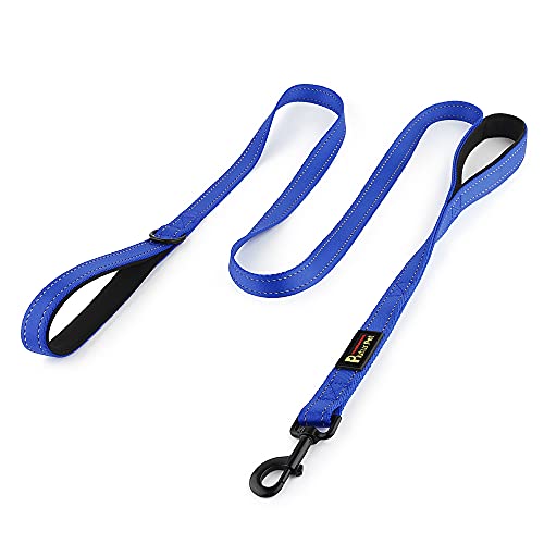 Pioneer Petcore Dog Lead 6ft Long,Traffic Padded Two Handle,Heavy Duty,Reflective Double Handles Lead for Control Safety Training,Leads for Large Dogs or Medium Dogs,Dual Handles Leashes(Navy Blue)