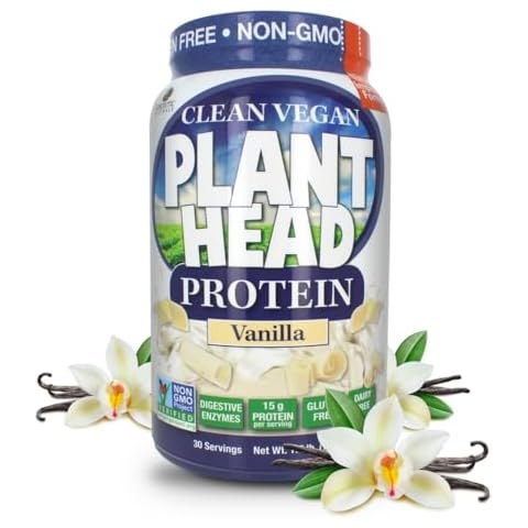 Genceutic Naturals Plant Head Protein Powder Supplement, Vanilla, 1.7-Pounds (lbs) Cover