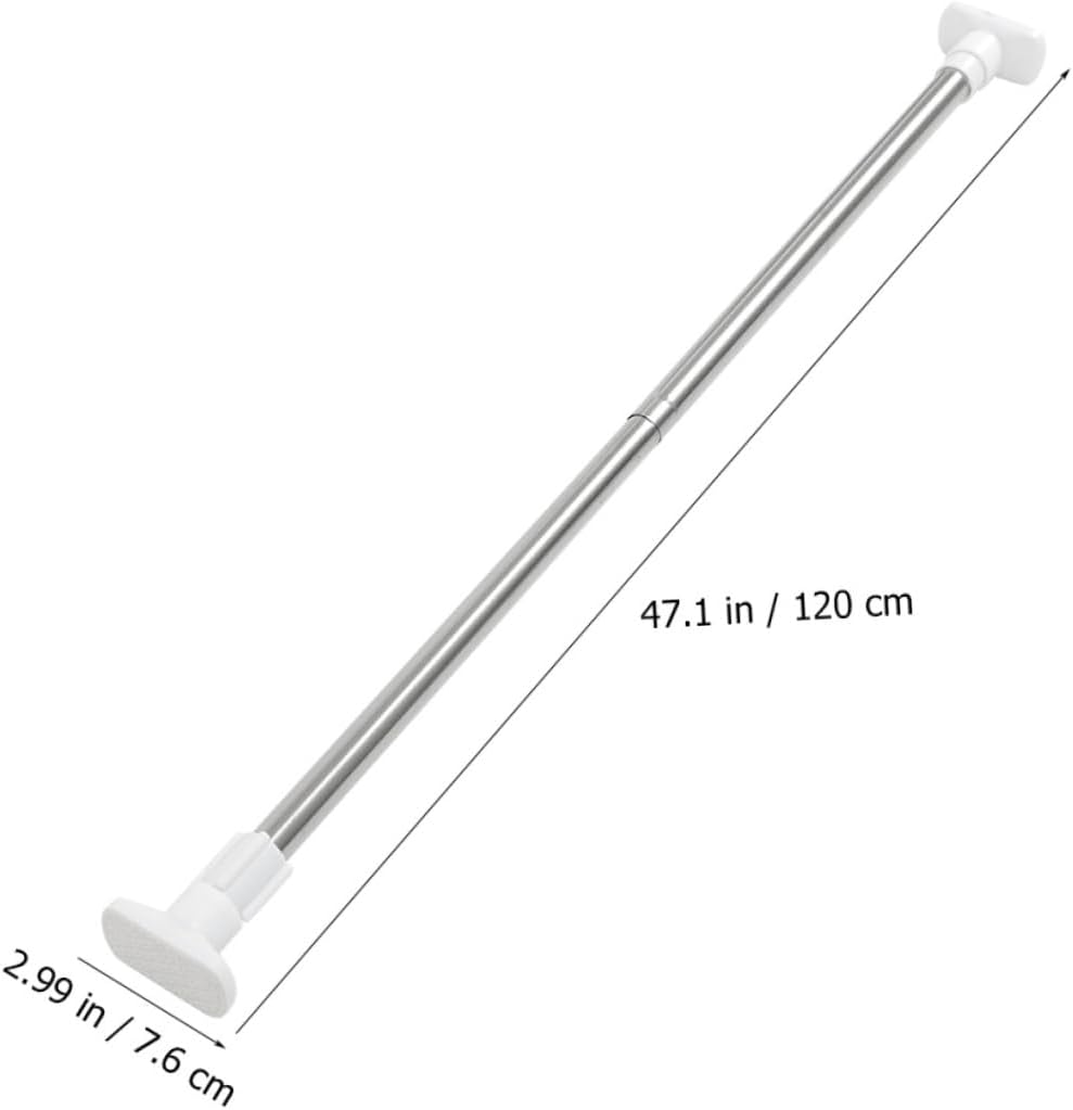 Cabilock No Drill Telescopic Curtain Rod Practical Bathroom Shower Curtain Rod Easy Installation Strong Bearing Capacity Smooth Surface for All Spaces