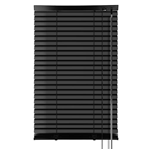 S SIENOC Aluminium Jalousie Schwarz B40xH130cm Venetian Blinds Jalousie ohne Bohren inkl. Klemmclips