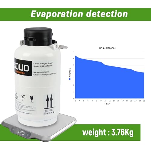 U.S.SOLID 3L Liquid Nitrogen Container LN2 Tank Cryogenic Dewar Semen Flask with Straps 6 Canisters Carry Bag - Thumbnail 3