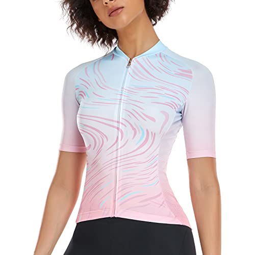 Santic Maillot Ciclista Mujer Top Ciclismo Bicicleta Bici Transpirable Secado Rápido Rosa EU S