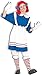Women's Rag Doll Girl Costume, Blue/White, One Size