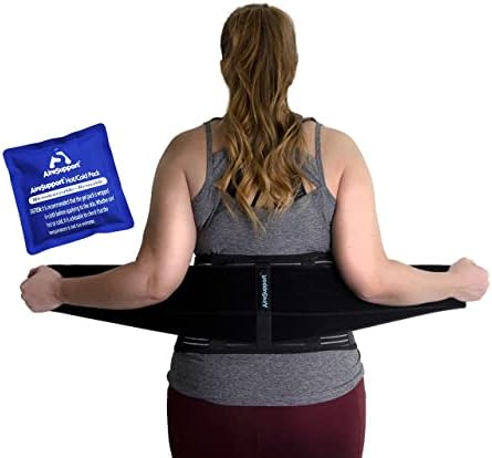 Back Brace Lumbar Support Brace with Reusable Ice/Hot Pack - Back Brace for Lower Back Pain - Soft Lumbar Back Brace for Work - Back Support Belt for Men & Women - Dr. Developed Lumbar Support Belt